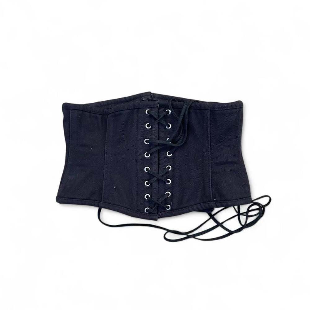 Orchard Corset Black Lace-Up Waist Trainer Corset Size 24